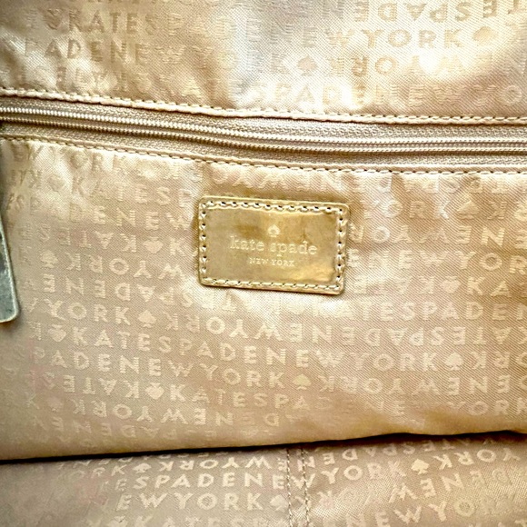Kate Spade lg. gold metallic gold tote bag. Like new. 19" by 11" - Picture 2 of 5
